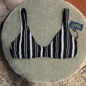 Ralph Lauren Black and White Striped Bikini Top